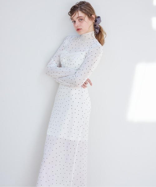 etre loin(エトルワン)の「Tulle print dress & bra(ドレス・レディース・アイボリー/ブラック/ホワイト・M)」の13枚目の写真