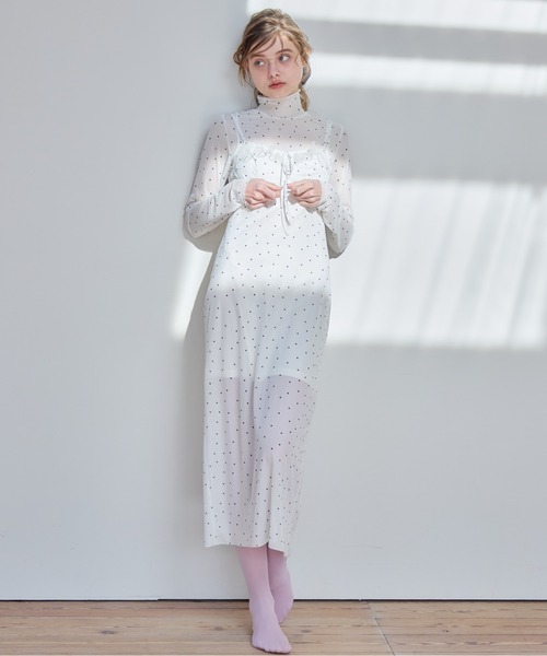 etre loin(エトルワン)の「Tulle print dress & bra(ドレス・レディース・アイボリー/ブラック/ホワイト・M)」の14枚目の写真