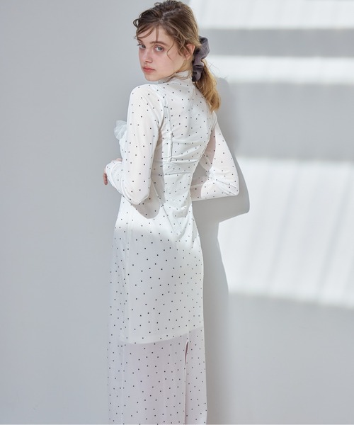 etre loin(エトルワン)の「Tulle print dress & bra(ドレス・レディース・アイボリー/ブラック/ホワイト・M)」の18枚目の写真