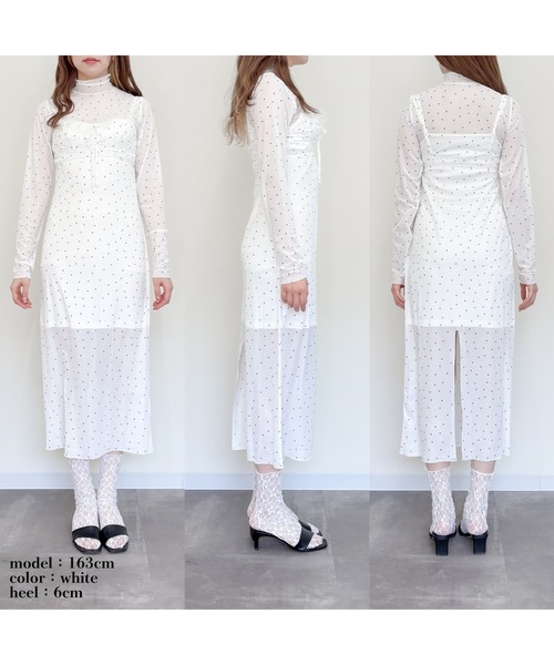 etre loin(エトルワン)の「Tulle print dress & bra(ドレス・レディース・アイボリー/ブラック/ホワイト・M)」の5枚目の写真