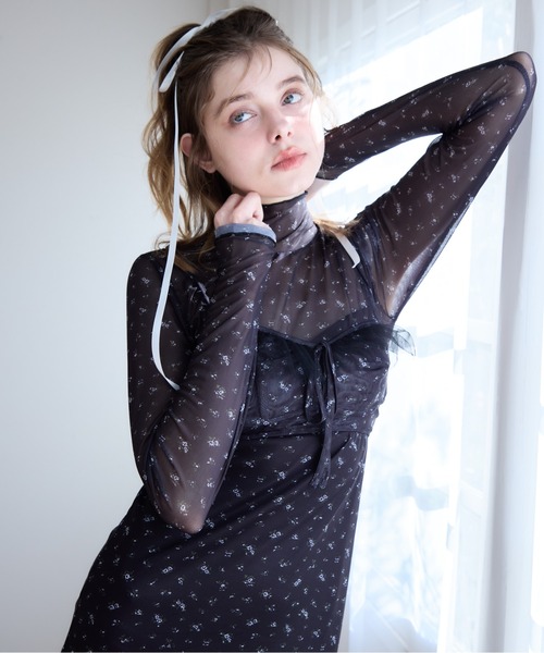 etre loin(エトルワン)の「Tulle print dress & bra(ドレス・レディース・アイボリー/ブラック/ホワイト・M)」の8枚目の写真