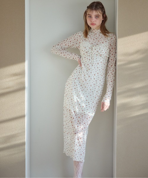 etre loin(エトルワン)の「Tulle print dress & bra(ドレス・レディース・アイボリー/ブラック/ホワイト・M)」の9枚目の写真