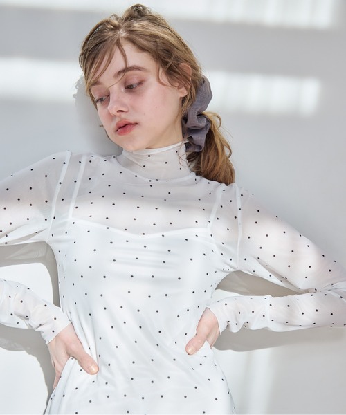 etre loin(エトルワン)の「Tulle print dress & bra(ドレス・レディース・アイボリー/ブラック/ホワイト・M)」の10枚目の写真