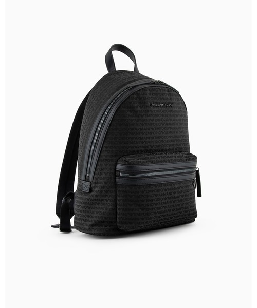 EMPORIO ARMANI（エンポリオアルマーニ）の「【エンポリオ アルマーニ】バックパック ジャカード オールオーバーレタリング（バックパック/リュック・メンズ・ブラック系・FREE）」の3枚目の写真