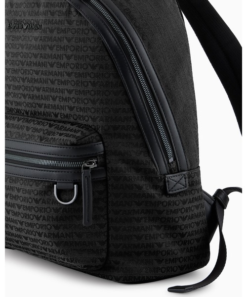 EMPORIO ARMANI（エンポリオアルマーニ）の「【エンポリオ アルマーニ】バックパック ジャカード オールオーバーレタリング（バックパック/リュック・メンズ・ブラック系・FREE）」の6枚目の写真