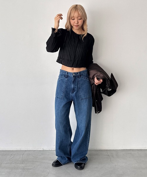 CANAL JEAN(キャナルジーン)の「ARCHIVE STANCE ピンタックブラウス(シャツ/ブラウス・レディース・オフホワイト/ブラック・X-SMALL)」の6枚目の写真