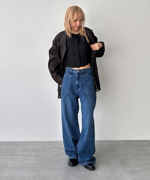 CANAL JEAN(キャナルジーン)の「ARCHIVE STANCE ピンタックブラウス(シャツ/ブラウス・レディース・オフホワイト/ブラック・X-SMALL)」の7枚目の写真
