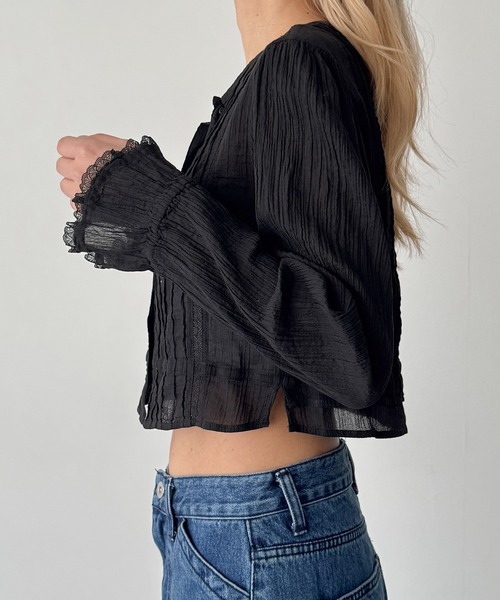 CANAL JEAN(キャナルジーン)の「ARCHIVE STANCE ピンタックブラウス(シャツ/ブラウス・レディース・オフホワイト/ブラック・X-SMALL)」の13枚目の写真