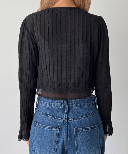 CANAL JEAN(キャナルジーン)の「ARCHIVE STANCE ピンタックブラウス(シャツ/ブラウス・レディース・オフホワイト/ブラック・X-SMALL)」の14枚目の写真