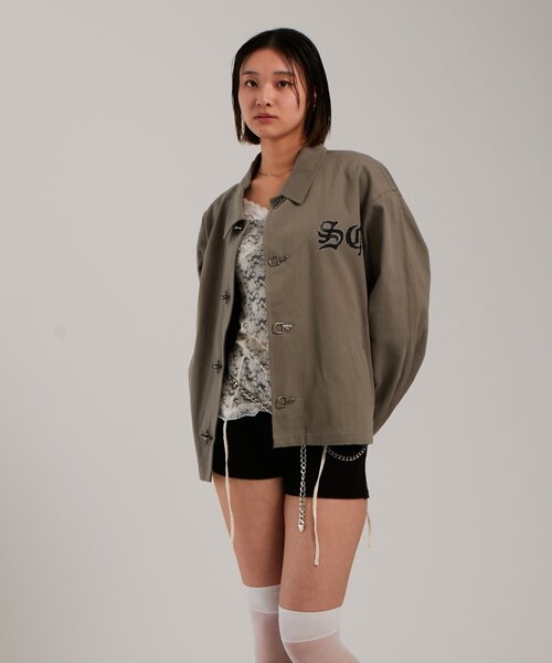 WHO'S WHO gallery（フーズフーギャラリー）の「【UNISEX】Sourcreamファイヤーマンシャツブルゾン（ブルゾン・レディース・ブラック/ライトグレー/カーキ・FREE）」の21枚目の写真