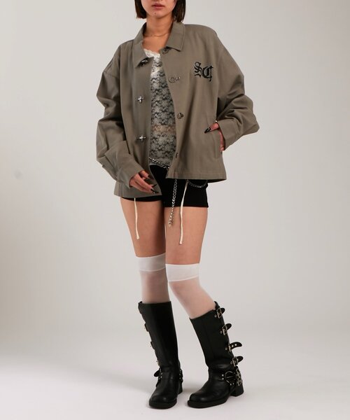 WHO'S WHO gallery（フーズフーギャラリー）の「【UNISEX】Sourcreamファイヤーマンシャツブルゾン（ブルゾン・レディース・ブラック/ライトグレー/カーキ・FREE）」の5枚目の写真