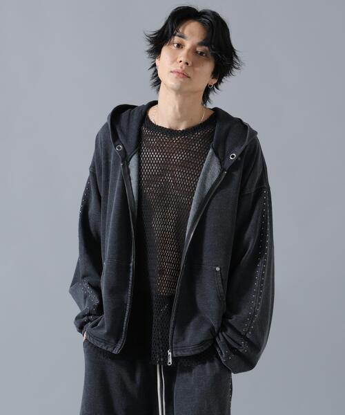 DANKE SCHON(ダンケシェーン)の「【WEB&DEPOT限定】DankeSchon/ダンケシェーン/STUDS SWEAT ZIP HOODIE(パーカー・メンズ・ブラック/ブラウン・S/L/M)」の3枚目の写真