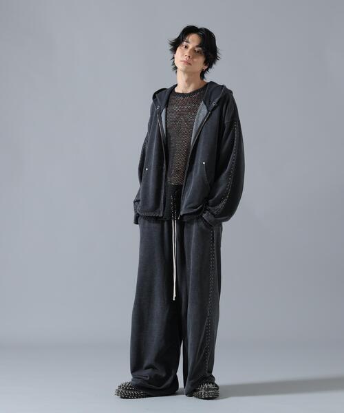 Danke Schon ダンケシェーン 23AW JERSEY HOODY 立体ロゴ ジップアップパーカー UNS23AW-020B L チャコールグレー スウェット ジャージー トップス【新古品】【中古】【Danke Schon】 Danke Schon ダンケシェーン 23AW JERSEY HOODY 立体ロゴ ジップアップ