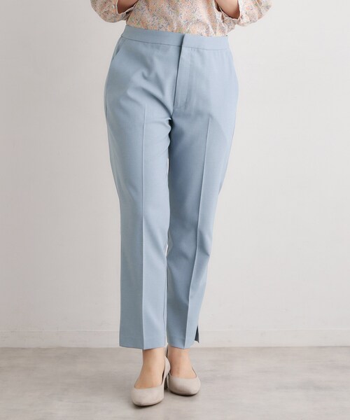 LAURA ASHLEY(ローラアシュレイ)の「【洗える/ウエストゴム仕様/裾スリットあり】クロップドパンツ(その他パンツ・レディース・ネイビー/サックスブルー・40/38)」の3枚目の写真