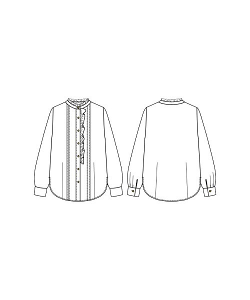 White Collection（ホワイトコレクション）の「【 さりげなく華やぐ 】ソフトピケ・アシメフリルブラウス（シャツ/ブラウス・レディース・オフホワイト/サックスブルー・M）」の22枚目の写真