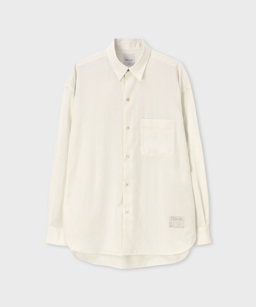 Paul Smith(ポールスミス)の「"Cropped Logo" オーバーシルエット シャツ163323 427BL(シャツ/ブラウス・メンズ・オフホワイト/ダークグレー・X-LARGE/LARGE/MEDIUM/SMALL)」の2枚目の写真