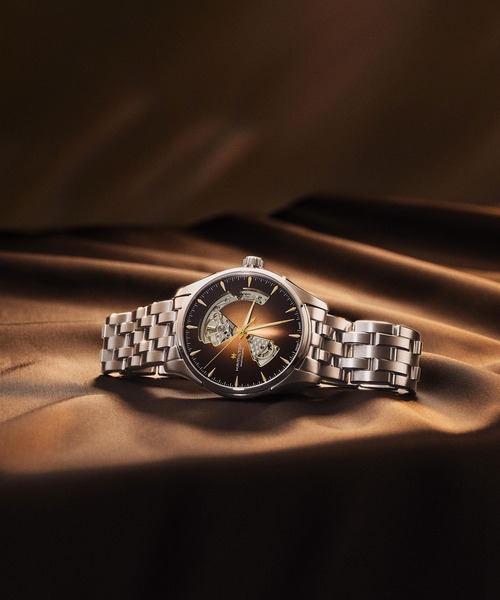 HAMILTON（ハミルトン）の「HAMILTON [ハミルトン] 腕時計 Jazzmaster （ジャズマスター） Open Heart オート 自動巻き 40MM ブラック×シルバー（アナログ腕時計・メンズ・イエロー・FREE）」の8枚目の写真
