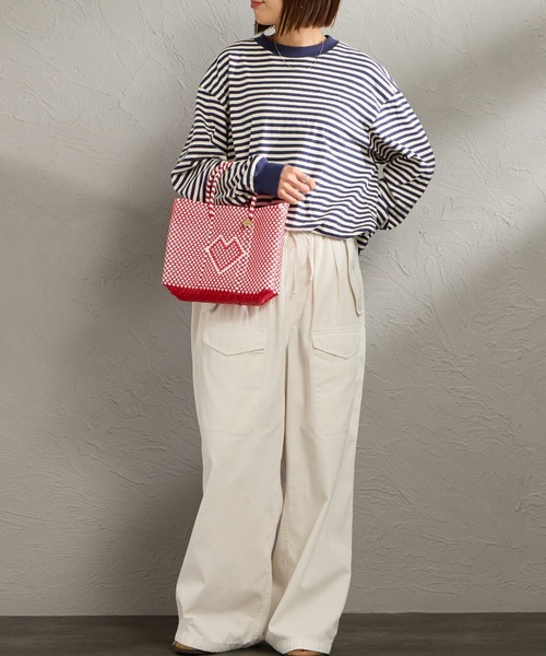 Letra（レトラ）の「[Letra/レトラ] メルカド バッグ(ダブルエキストラスモール)（トートバッグ・レディース・クリーム/ブラック/レッド・XXS）」の16枚目の写真