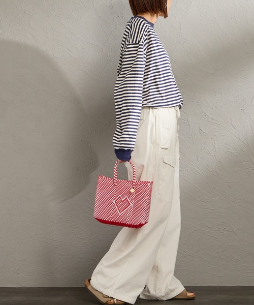 Letra（レトラ）の「[Letra/レトラ] メルカド バッグ(ダブルエキストラスモール)（トートバッグ・レディース・クリーム/ブラック/レッド・XXS）」の14枚目の写真