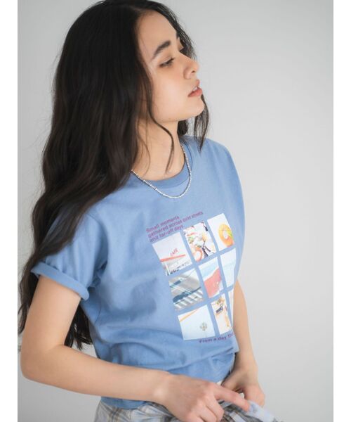 Ungrid（アングリッド）の「フォトプリントコンパクトTee（Tシャツ/カットソー・レディース・オレンジ/ブルー/オフホワイト/チャコールグレー・FREE）」の11枚目の写真