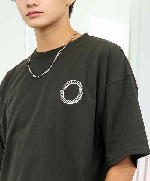 セール】刺繍 ワイド 半袖 Tシャツ ロゴ キャラ ハート（Tシャツ