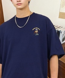 刺繍 ワイド 半袖 Tシャツ ロゴ キャラ ハート