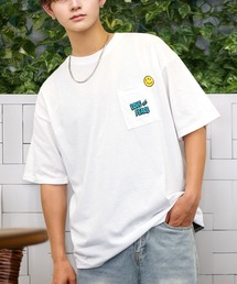 刺繍 ワイド 半袖 Tシャツ ロゴ キャラ ハート