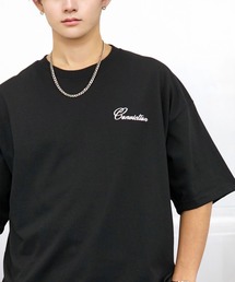 刺繍 ワイド 半袖 Tシャツ ロゴ キャラ ハート