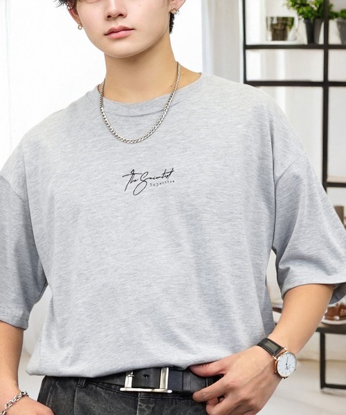 セール】刺繍 ワイド 半袖 Tシャツ ロゴ キャラ ハート（Tシャツ