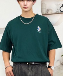 刺繍 ワイド 半袖 Tシャツ ロゴ キャラ ハート