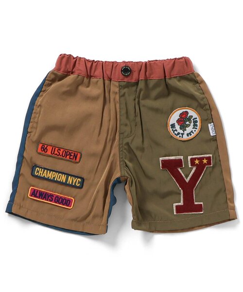 F.O.KIDS（エフオーキッズ）の「カスタムワッペンショーツ（その他パンツ・キッズ・レインボー/ブラック・80/90/100/110/120/130/140）」の2枚目の写真