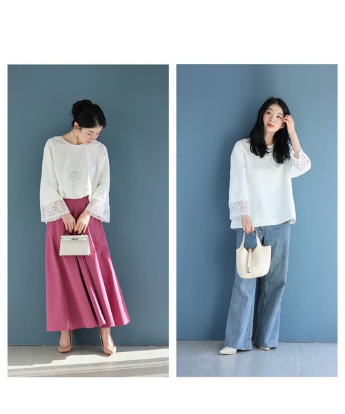 cawaii(カワイイ)の「肩から流れる花レースのプルオーバートップス(Tシャツ/カットソー・レディース・ブラック/ホワイト・FREE)」の10枚目の写真