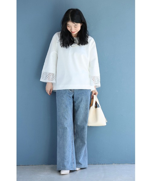 cawaii(カワイイ)の「肩から流れる花レースのプルオーバートップス(Tシャツ/カットソー・レディース・ブラック/ホワイト・FREE)」の9枚目の写真