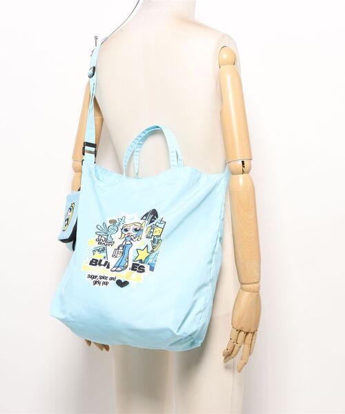 SAC'S BARJean（サックスバージーン）の「【The Powerpuff Girls/パワーパフガールズ】 ポーチ3点付きトートバッグ（トートバッグ・レディース・ブルー/ピンク/グリーン・FREE）」の4枚目の写真