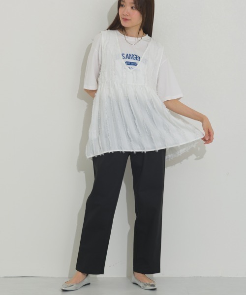 OMNES(オムネス)の「カラーチノウォッシュ加工イージーギャザーパンツ(その他パンツ・レディース・ピンク/カーキ/ブラック/アイボリー・MEDIUM/LARGE)」の10枚目の写真