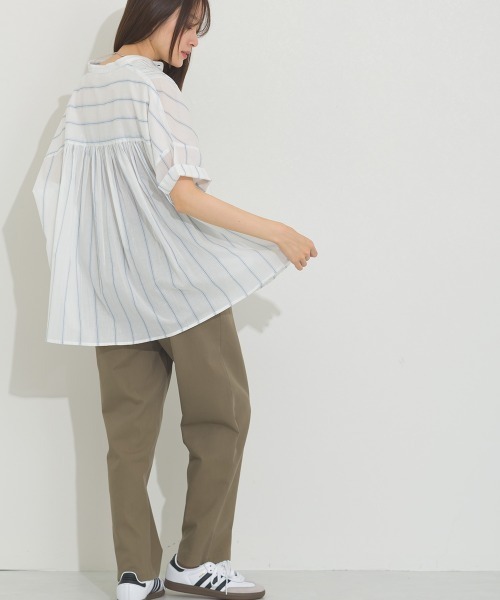 OMNES(オムネス)の「カラーチノウォッシュ加工イージーギャザーパンツ(その他パンツ・レディース・ピンク/カーキ/ブラック/アイボリー・MEDIUM/LARGE)」の16枚目の写真