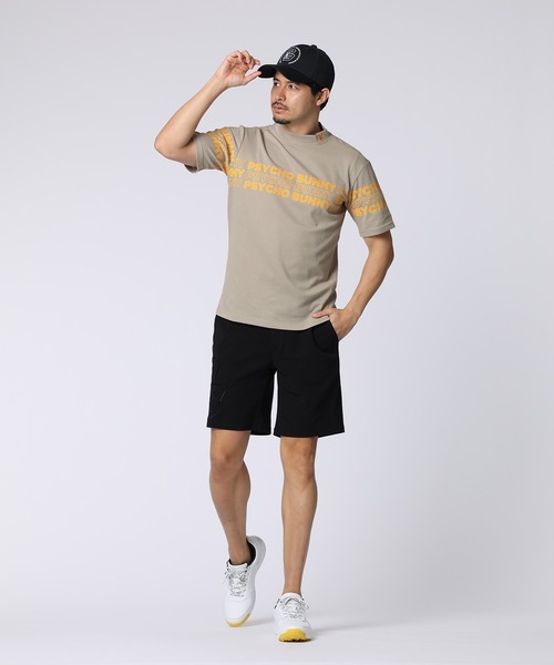 Psycho Bunny（サイコバニー）の「[GOLF]ロゴパネルプリント ハニカム半袖モックネックシャツ（Tシャツ/カットソー・メンズ・ホワイト/ブラック/グレイッシュベージュ・X-LARGE/LARGE/MEDIUM）」の13枚目の写真