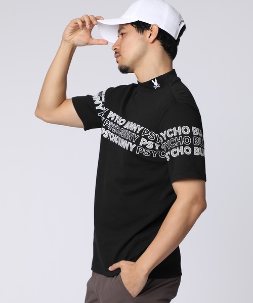 Psycho Bunny（サイコバニー）の「[GOLF]ロゴパネルプリント ハニカム半袖モックネックシャツ（Tシャツ/カットソー・メンズ・ホワイト/ブラック/グレイッシュベージュ・X-LARGE/LARGE/MEDIUM）」の9枚目の写真