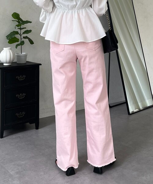 prose verse（プロズヴェール）の「ストレッチスリムストレートツイルパンツ（その他パンツ・レディース・ピンク/オフホワイト・PL/PM/LARGE/MEDIUM）」の7枚目の写真