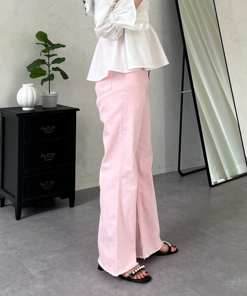 prose verse（プロズヴェール）の「ストレッチスリムストレートツイルパンツ（その他パンツ・レディース・ピンク/オフホワイト・PL/PM/LARGE/MEDIUM）」の9枚目の写真