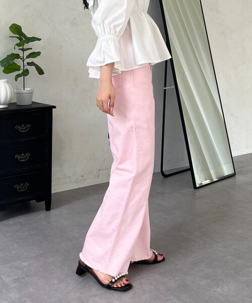 prose verse（プロズヴェール）の「ストレッチスリムストレートツイルパンツ（その他パンツ・レディース・ピンク/オフホワイト・PL/PM/LARGE/MEDIUM）」の10枚目の写真