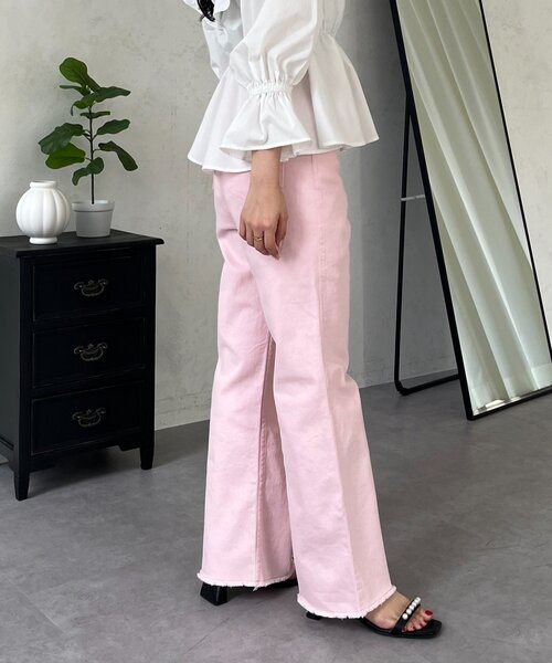 prose verse（プロズヴェール）の「ストレッチスリムストレートツイルパンツ（その他パンツ・レディース・ピンク/オフホワイト・PL/PM/LARGE/MEDIUM）」の11枚目の写真