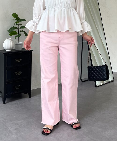 prose verse（プロズヴェール）の「ストレッチスリムストレートツイルパンツ（その他パンツ・レディース・ピンク/オフホワイト・PL/PM/LARGE/MEDIUM）」の12枚目の写真