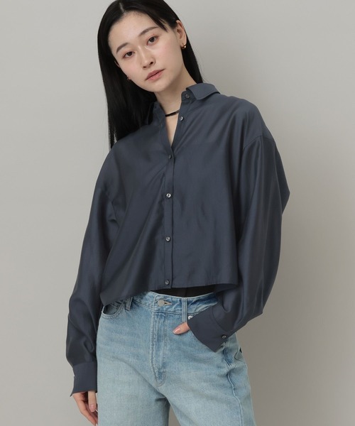 A part by（アパートバイ）の「シアークロップドシャツ（シャツ/ブラウス・レディース・ブルー系その他4/アイボリー/ネイビー・FREE）」の3枚目の写真