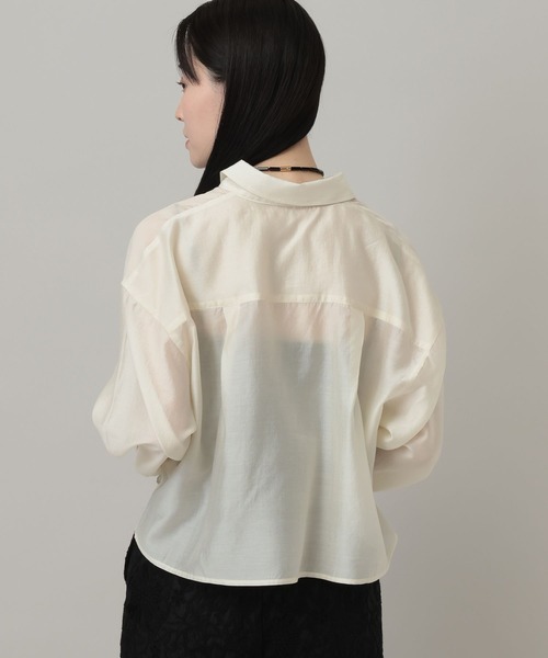 A part by（アパートバイ）の「シアークロップドシャツ（シャツ/ブラウス・レディース・ブルー系その他4/アイボリー/ネイビー・FREE）」の7枚目の写真