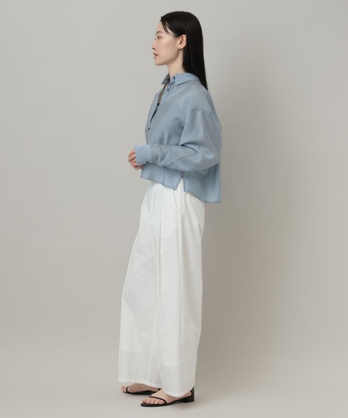 A part by（アパートバイ）の「シアークロップドシャツ（シャツ/ブラウス・レディース・ブルー系その他4/アイボリー/ネイビー・FREE）」の12枚目の写真