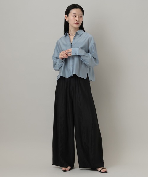 A part by（アパートバイ）の「シアークロップドシャツ（シャツ/ブラウス・レディース・ブルー系その他4/アイボリー/ネイビー・FREE）」の14枚目の写真