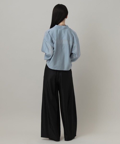 A part by（アパートバイ）の「シアークロップドシャツ（シャツ/ブラウス・レディース・ブルー系その他4/アイボリー/ネイビー・FREE）」の16枚目の写真