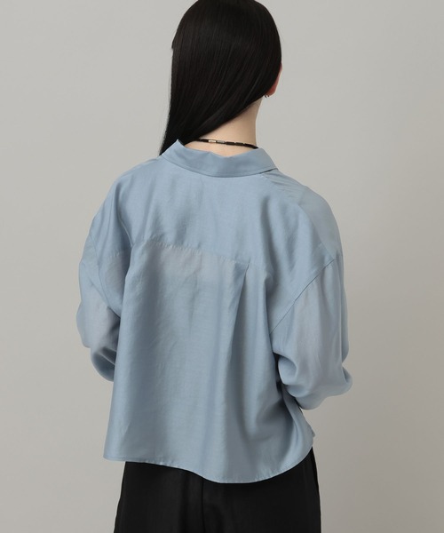 A part by（アパートバイ）の「シアークロップドシャツ（シャツ/ブラウス・レディース・ブルー系その他4/アイボリー/ネイビー・FREE）」の17枚目の写真