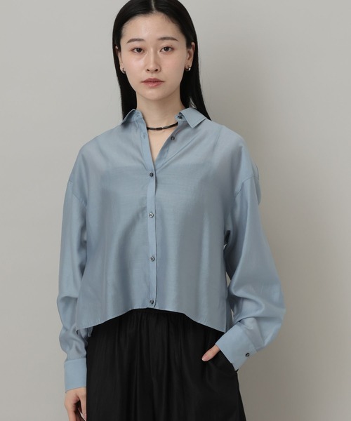 A part by（アパートバイ）の「シアークロップドシャツ（シャツ/ブラウス・レディース・ブルー系その他4/アイボリー/ネイビー・FREE）」の19枚目の写真